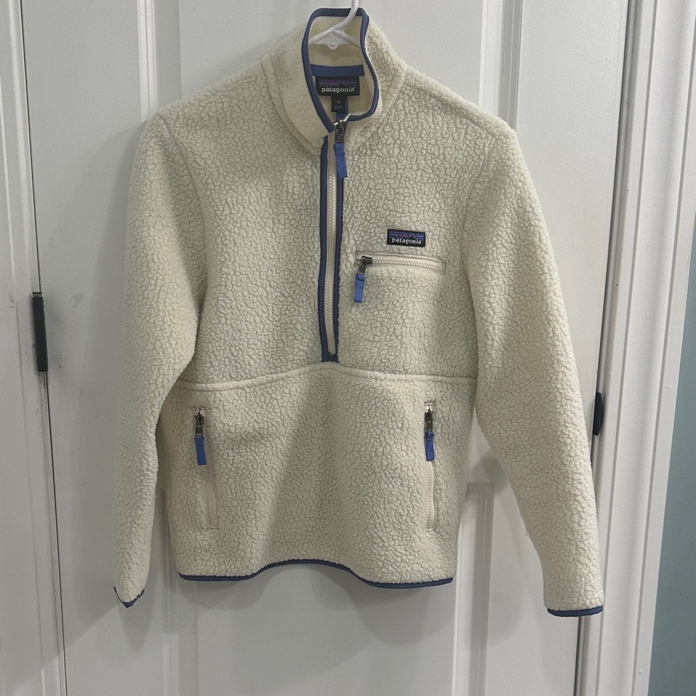 Patagonia Retro Pile Marsupial Fleece with Blue Trim